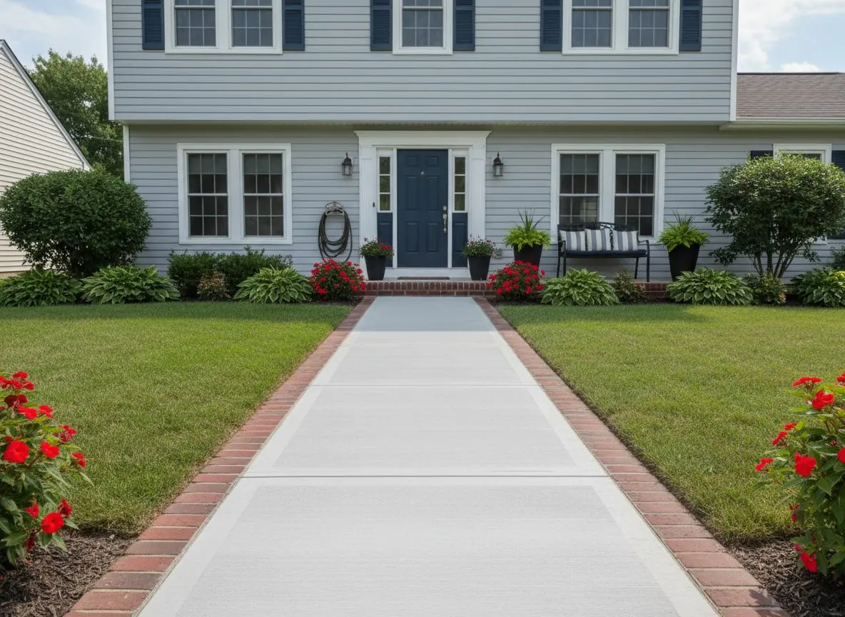 A driveway or walkway after repair, flat, crack-free and ready to list.