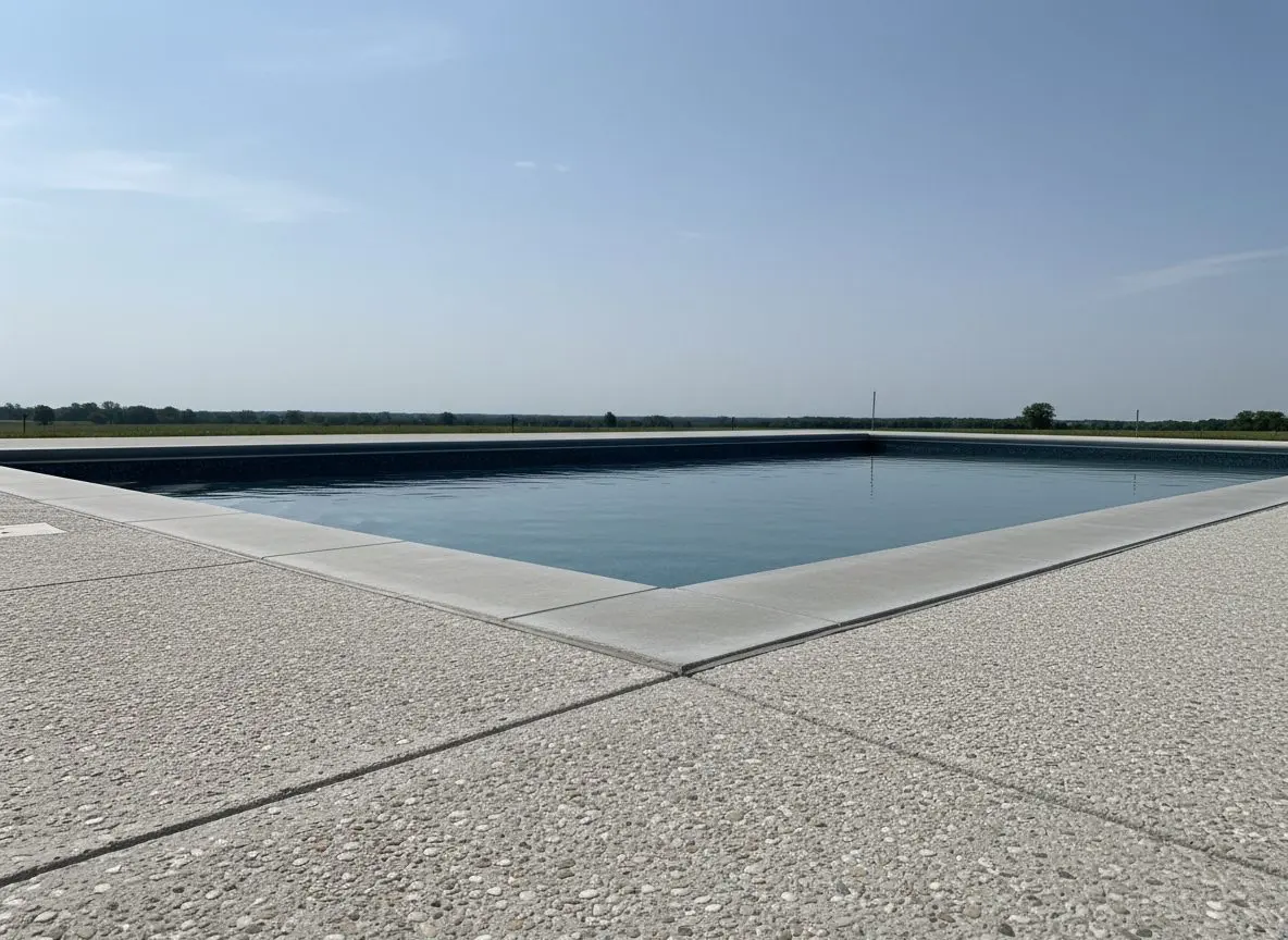 Exposed aggregate pool deck in Bryant