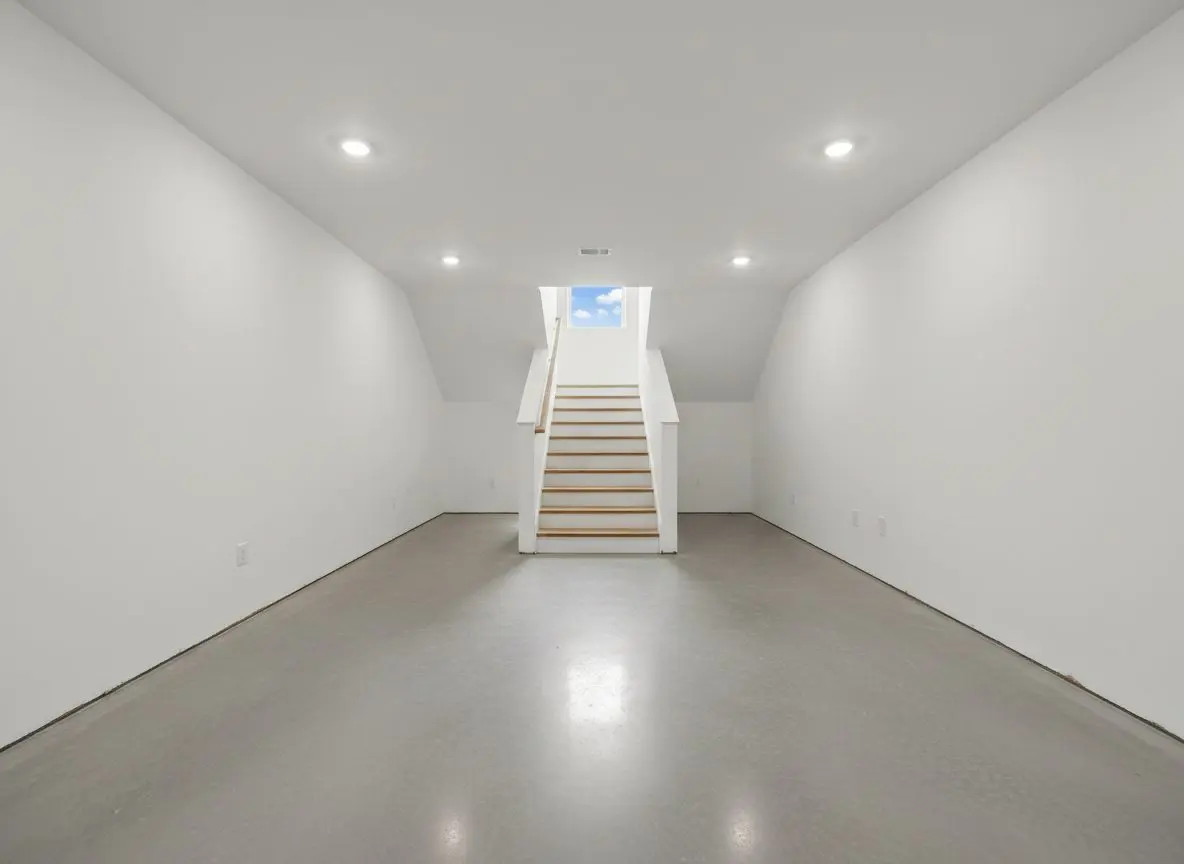 Polished basement floor in North Little Rock