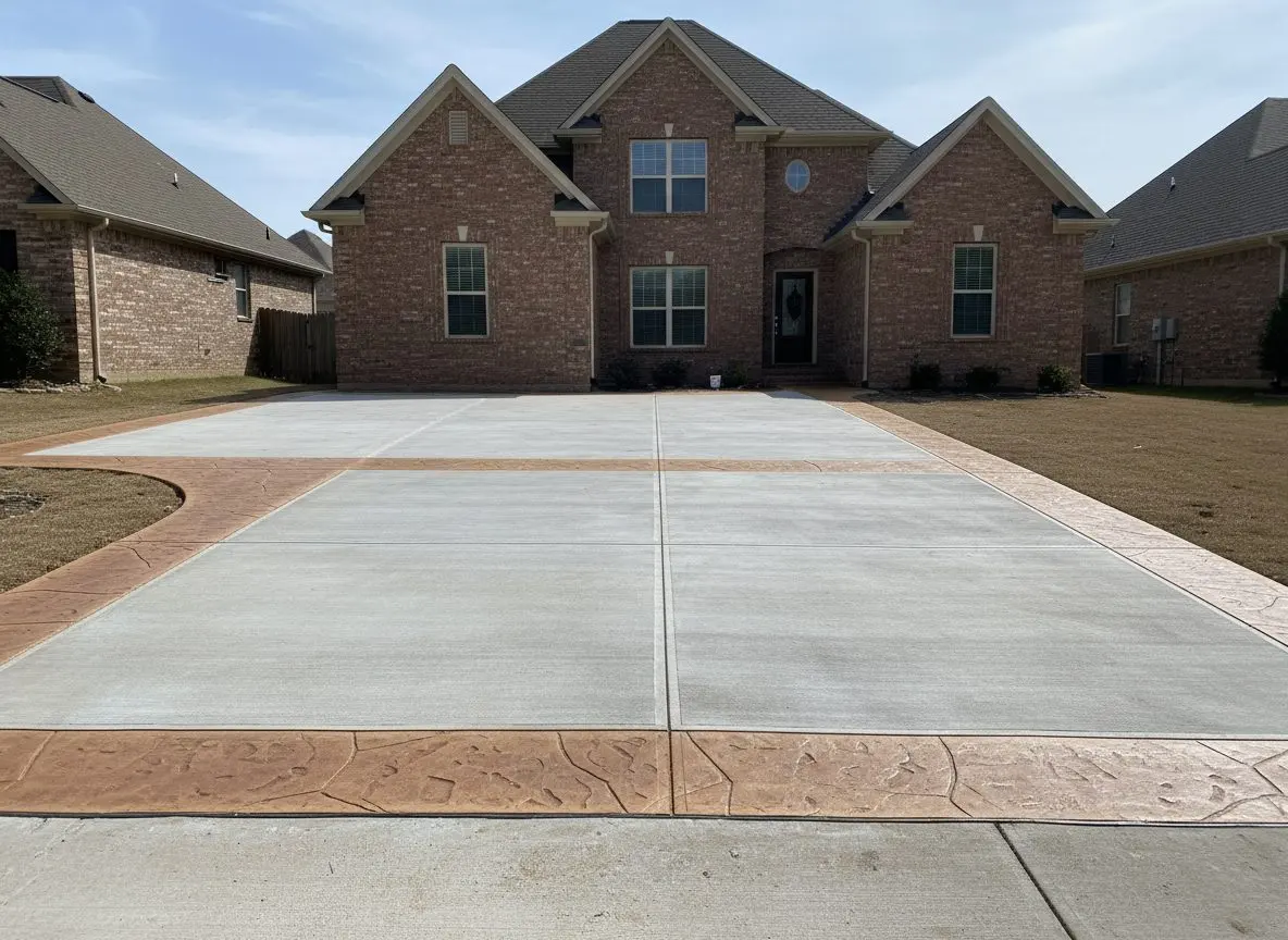Stamped border driveway in Conway